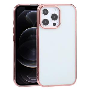 Huismerk Ultradunne galvaniserende TPU beschermhoes voor iPhone 13 Pro (roze)