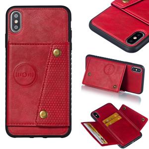 huismerk Lederen beschermhoes voor iPhone XS Max (rood)