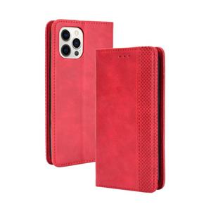 huismerk Magnetic Buckle Retro Pattern Horizontal Flip Leather Case with Holder & Card Slot & Wallet For iPhone 13 mini(Red)