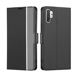 huismerk Voor Samsung Galaxy Note10+ Twill Texture Side -knop Lederen telefoonhoesje