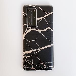 Huismerk Voor Huawei P40 Pro / P40 Pro+ Frosted Bronzing Marble Pattern Soft TPU Protective Case(Zwart)