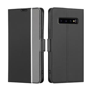 huismerk Voor Samsung Galaxy S10+ Twill Texture Side -knop Lederen telefoonhoesje