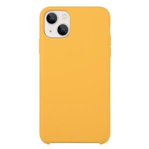 huismerk Solid Silicone Phone Case voor iPhone 13 (Goud)