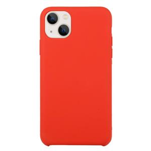 huismerk Solid Silicone Phone Case voor iPhone 13 (China Rood)