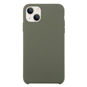 huismerk Solid Silicone Phone Case voor iPhone 13 (Olive Green)