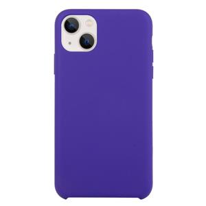 huismerk Solid Silicone Phone Case voor iPhone 13 (Diep paars)