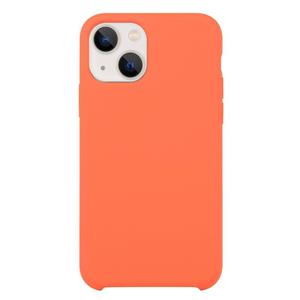 huismerk Solid Silicone Phone Case voor iPhone 13 (Oranje rood)