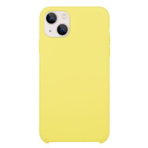 huismerk Solid Silicone Phone Case voor iPhone 13 (Glanzend Geel)