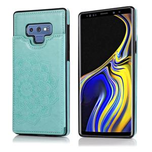 huismerk Voor Samsung Galaxy Note9 Double Buckle Mandala Patroon PU+TPU Beschermhoes met kaartslots & houder & fotoframe(groen)