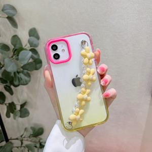 huismerk Gradient Flower Bracelet Phone Case For iPhone 13 Pro Max(Yellow)