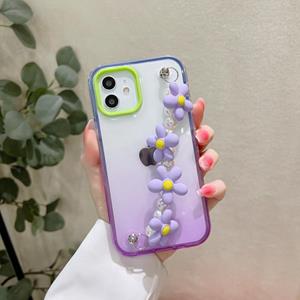 huismerk Gradient Flower Bracelet Phone Case For iPhone 13 Pro Max(Purple)