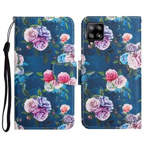 huismerk Voor Samsung Galaxy A42 5G Geschilderd Patroon Horizontale Flip Lederen Case met Houder & Card Slot & Portemonnee (Fluorescent Rose)