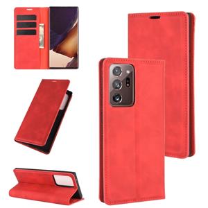 huismerk Voor Samsung Galaxy Note20 Ultra Retro-skin Business Magnetic Suction Leather Case met Holder & Card Slots & Wallet(Red)