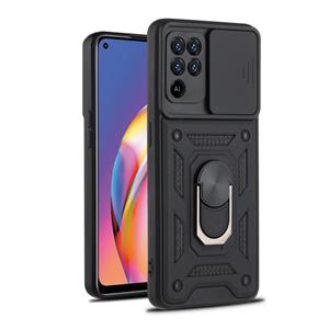 huismerk For OPPO A94 Sliding Camera Cover Design TPU+PC Protective Case(Black)