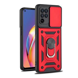 huismerk For OPPO A94 Sliding Camera Cover Design TPU+PC Protective Case(Red)