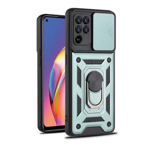 huismerk For OPPO A94 Sliding Camera Cover Design TPU+PC Protective Case(Dark Green)