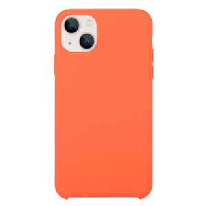 huismerk Solid Silicone Phone Case voor iPhone 13 (Oranje)