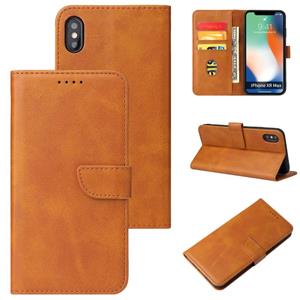 huismerk Calf Texture Buckle Horizontal Flip Leather Case with Holder & Card Slots & Wallet For iPhone XS Max(Khaki)