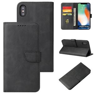 huismerk Calf Texture Buckle Horizontal Flip Leather Case with Holder & Card Slots & Wallet For iPhone XS Max(Black)