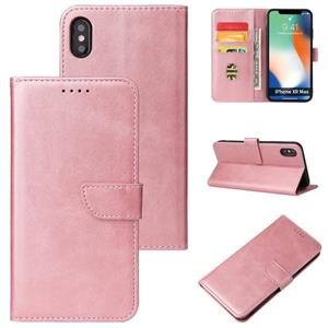 huismerk Calf Texture Buckle Horizontal Flip Leather Case with Holder & Card Slots & Wallet For iPhone XS Max(Rose Gold)