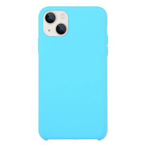 huismerk Solid Silicone Phone Case voor iPhone 13 (Sky Blue)