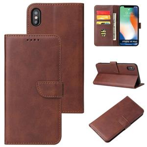 huismerk Calf Texture Buckle Horizontal Flip Leather Case with Holder & Card Slots & Wallet For iPhone XS Max(Brown)