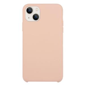 huismerk Solid Silicone Phone Case voor iPhone 13 (Sand Pink)