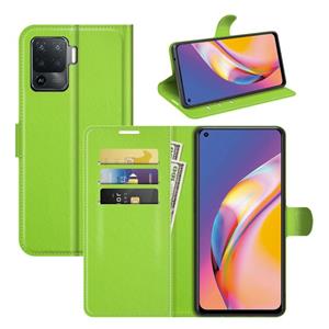 huismerk Voor OPPO A94 4G / F19 Pro / Reno 5 Lite Litchi Textuur Horizontale Flip Beschermhoes met houder Kaart Slots & Portemonnee (Groen)