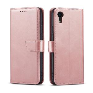 huismerk Calf Texture Buckle Horizontal Flip Leather Case with Holder & Card Slots & Wallet For iPhone XR(Rose Gold)