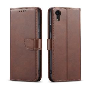 huismerk Calf Texture Buckle Horizontal Flip Leather Case with Holder & Card Slots & Wallet For iPhone XR(Brown)