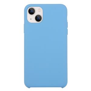 huismerk Solid Silicone Phone Case voor iPhone 13 (Azure)