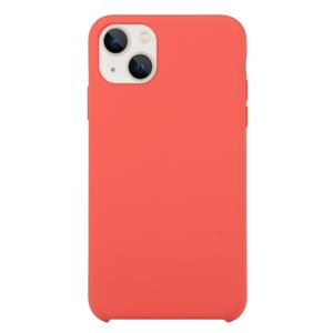 huismerk Solid Silicone Phone Case voor iPhone 13 (Camellia Red)