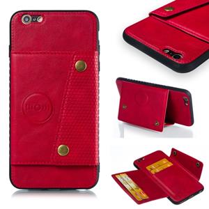 huismerk Lederen beschermhoes voor iPhone 6 plus & 6s plus (rood)