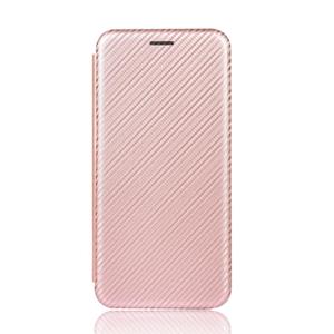 huismerk Voor Samsung Galaxy Note20 Ultra Carbon Fiber Textuur Magnetische horizontale flip TPU + PC + PU lederen hoes met kaartsleuf(Roze)