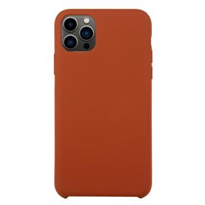 huismerk Solid Silicone Phone Case voor iPhone 13 Pro (Saddle Brown)