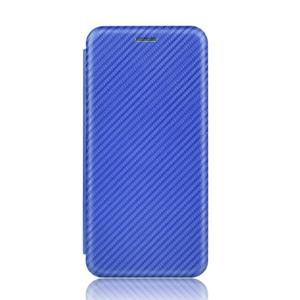 huismerk Voor Samsung Galaxy Note20 Ultra Carbon Fiber Texture Magnetic Horizontal Flip TPU + PC + PU Leather Case met kaartsleuf(Blauw)