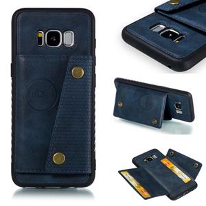 huismerk Lederen beschermhoes voor Galaxy S8 (blauw)