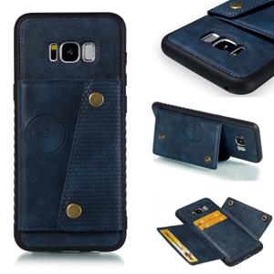 huismerk Lederen beschermhoes voor Galaxy S8 plus (blauw)