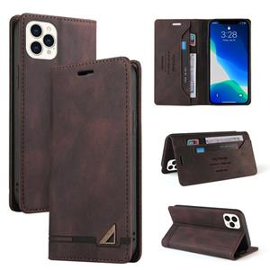 huismerk Huid Feel Anti-Diefstal Borstel Horizontale Flip Lederen Case met Houder & Card Slots & Portemonnee voor iPhone 13 Pro Max (Brown)