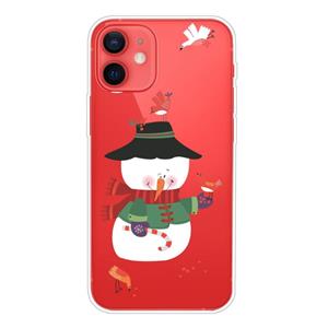 huismerk Trendy Cute Christmas Patterned Case Clear TPU Cover Telefoon gevallen voor iPhone 12 mini (Birdie Sneeuwpop)