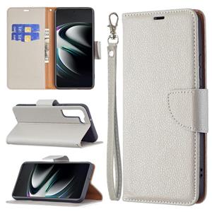 huismerk Voor Samsung Galaxy S22 + 5G Litchi Texture Pure Kleur Horizontale Flip Lederen Telefoonhoesje Met Houder & Card Slots & Wallet & Lanyard