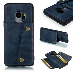 huismerk Lederen beschermhoes voor Galaxy S9 (blauw)