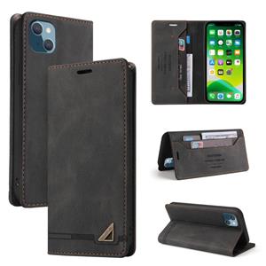 huismerk Huid Feel Anti-Diefstal Borstel Horizontale Flip Leren Case met Houder & Card Slots & Portemonnee voor iPhone 13 Mini