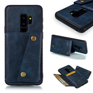 huismerk Lederen beschermhoes voor Galaxy S9 plus (blauw)