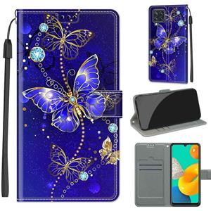 huismerk Voltage Gekleurde Tekening Magnetische Sluiting Horizontale Flip PU Lederen Case met Houder & Card Slots voor Samsung Galaxy M32 4G / F22 (C11 Blue Go