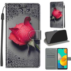 huismerk Voltage Gekleurde Tekening Magnetische Sluiting Horizontale Flip PU Lederen Case met Houder & Card Slots voor Samsung Galaxy M32 4G / F22 (C14 Zwart W