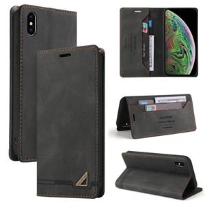 huismerk Huid Feel Anti-Diefstal Borstel Horizontale Flip Leren Case met Houder & Card Slots & Portemonnee voor iPhone XS MAX