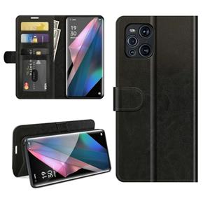 huismerk Voor OPPO Find X3 Pro / Find X3 R64 Texture Single Horizontal Flip Beschermhoes met houder & kaartsleuven & portemonnee & fotolijst (zwart)