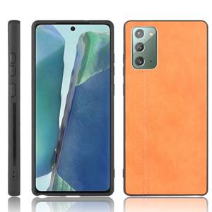 huismerk Voor Samsung Galaxy Note20 Schokbestendige naaikoeienhuid PC + PU + TPU-hoesje(Oranje)