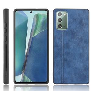 huismerk Voor Samsung Galaxy Note20 Schokbestendige naaikoeienhuid PC + PU + TPU-hoesje(blauw)